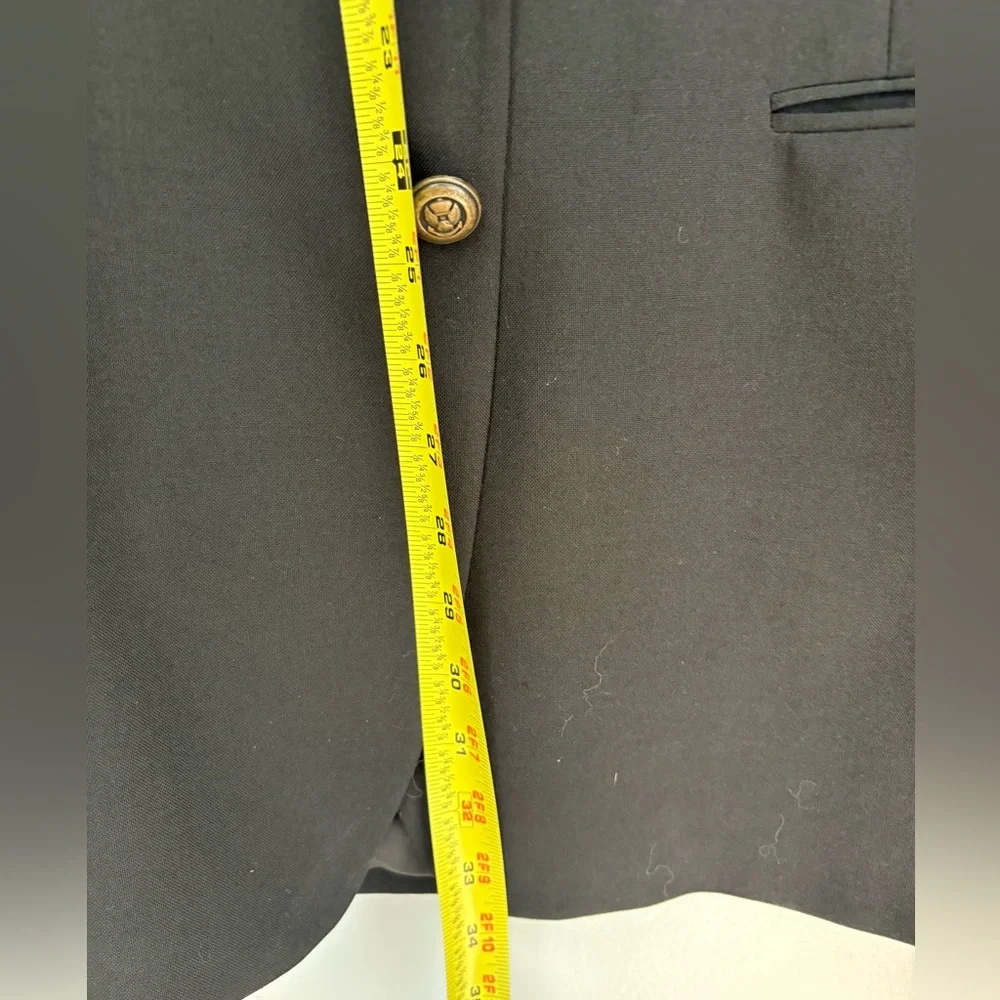 Jos. A Bank black wool coat executive collection with gold buttons size 44 R